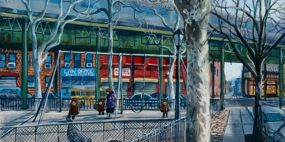 Stipan Tadić '20, '25 Playground - Fort Hamilton' (18 x 14 inches, oil on canvas, 2022)