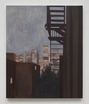 Painting of a cityscape.