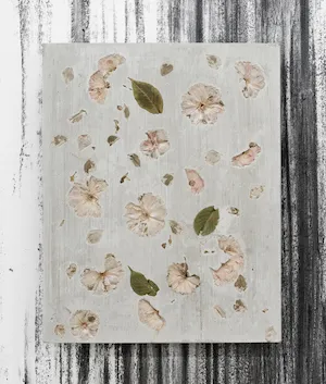 artwork that feature concrete slabs with cherry blossoms