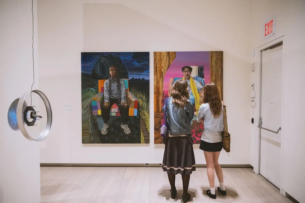 People view art work.