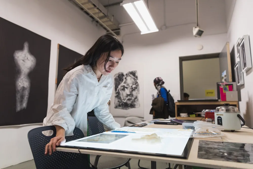 Inside the studio of Visual Arts student Sharon Lee