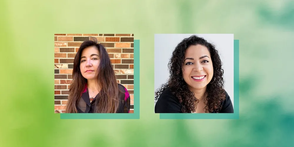Two headshots of women