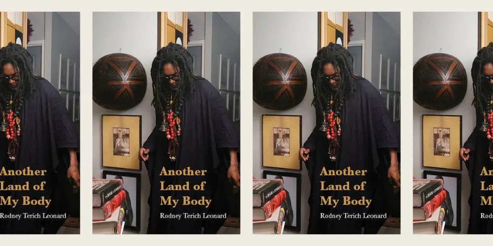 Collage of book cover, "Another Land of My Body"