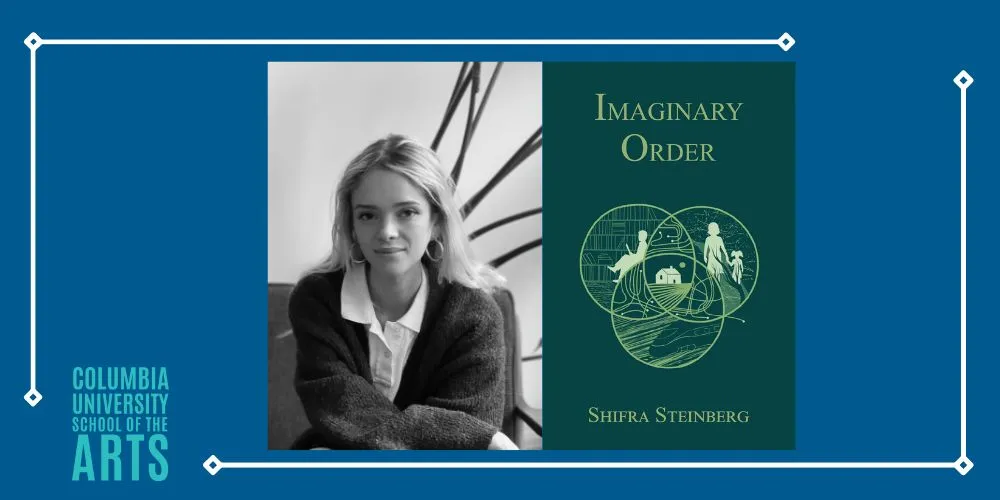 Headshot of Shifra Steinberg alongside cover of Imaginary Order
