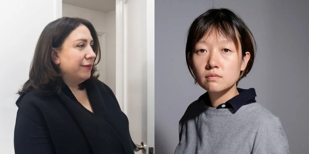 Left to right: headshots of Hilary Leichter and Celine Song