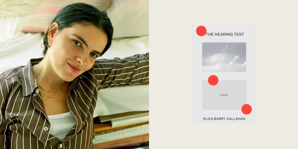 Eliza Barry Callahan headshot and "The Hearing Test" cover 