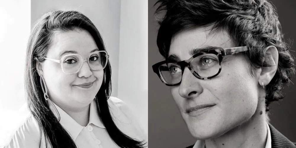 Black and white headshots of Zighelboim and Guez