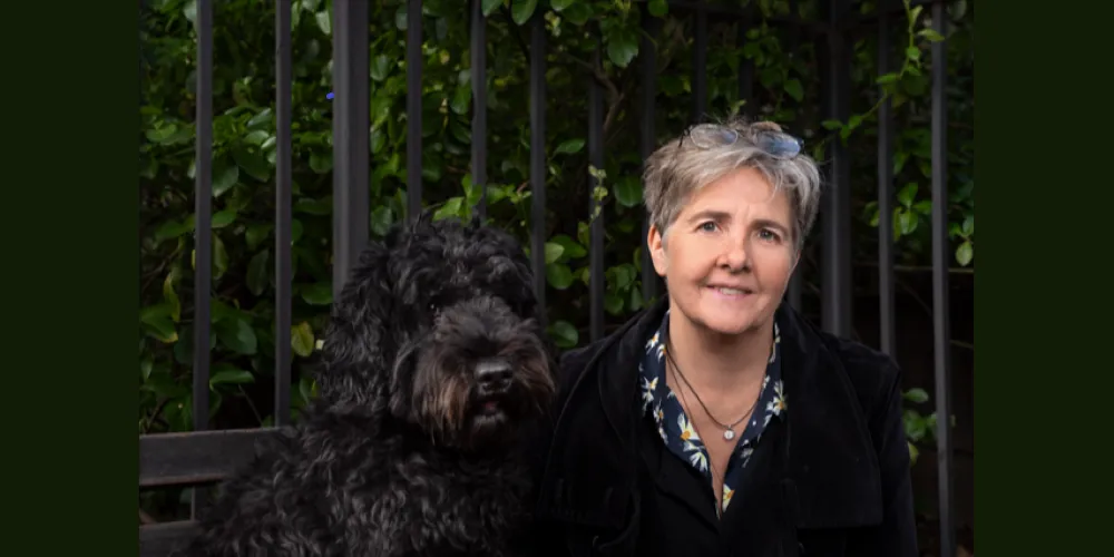 Lori Soderlind and black dog