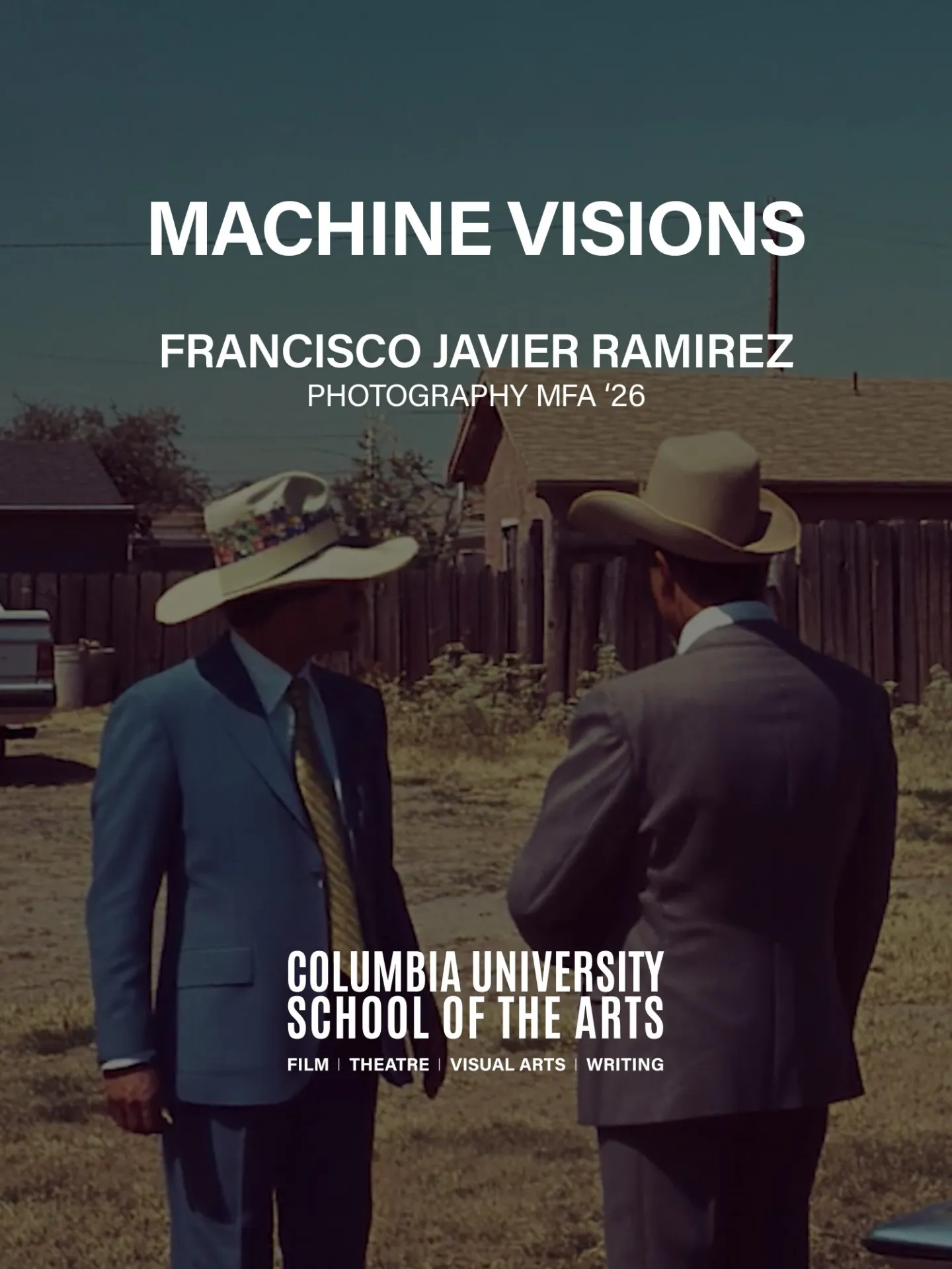 two men wearing suits and hats talk outside