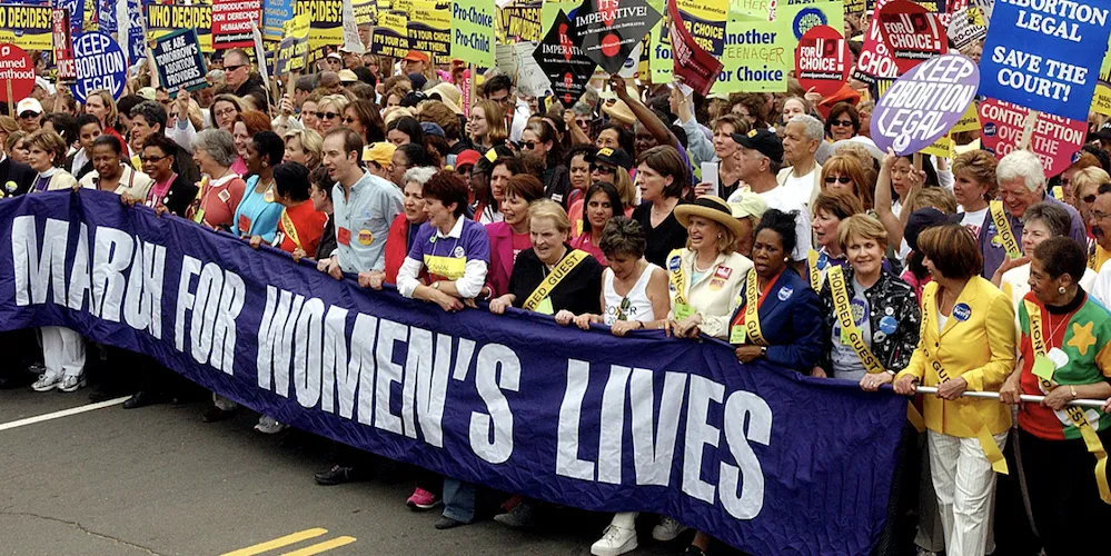 An image of people marching