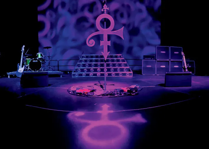Prince’s microphone and instruments on display in the Soundstage exhibit at Paisley Park Prince’s microphone and instruments on display in the Soundstage exhibit. (Courtesy of Paisley Park)
