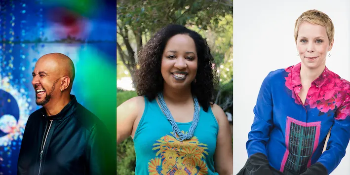 Photo Left to right: Composers Marcos Balter, Courtney Bryan, and Augusta Read Thomas