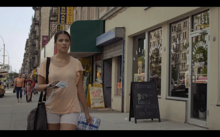 Woman walking on the street