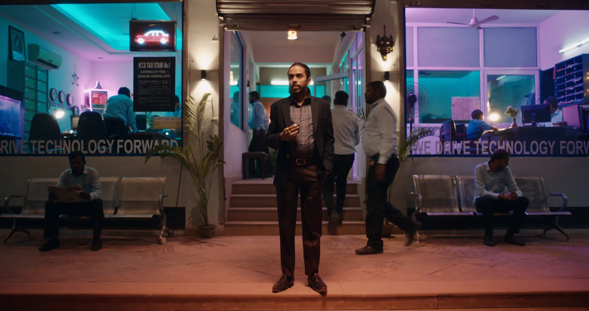 Man standing in front of office