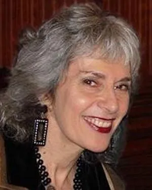 portrait of an older white woman with white hair