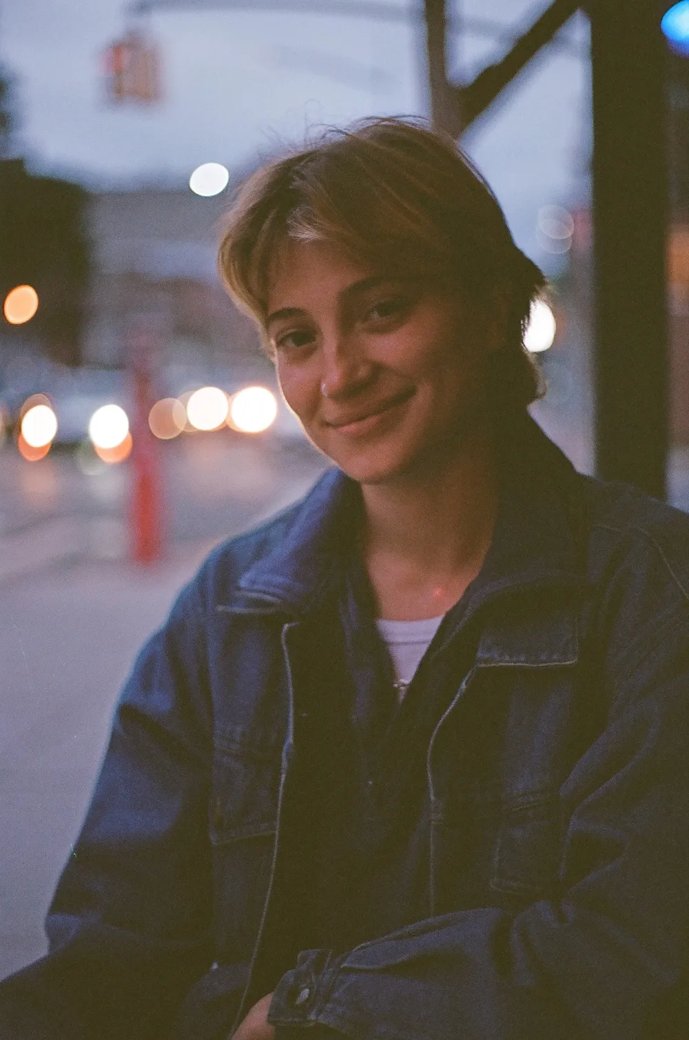 Blond woman with short hair smiling 