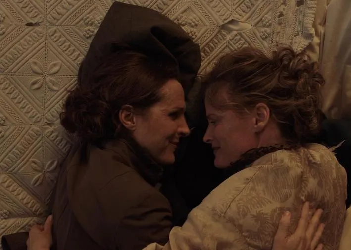 Two women snuggling