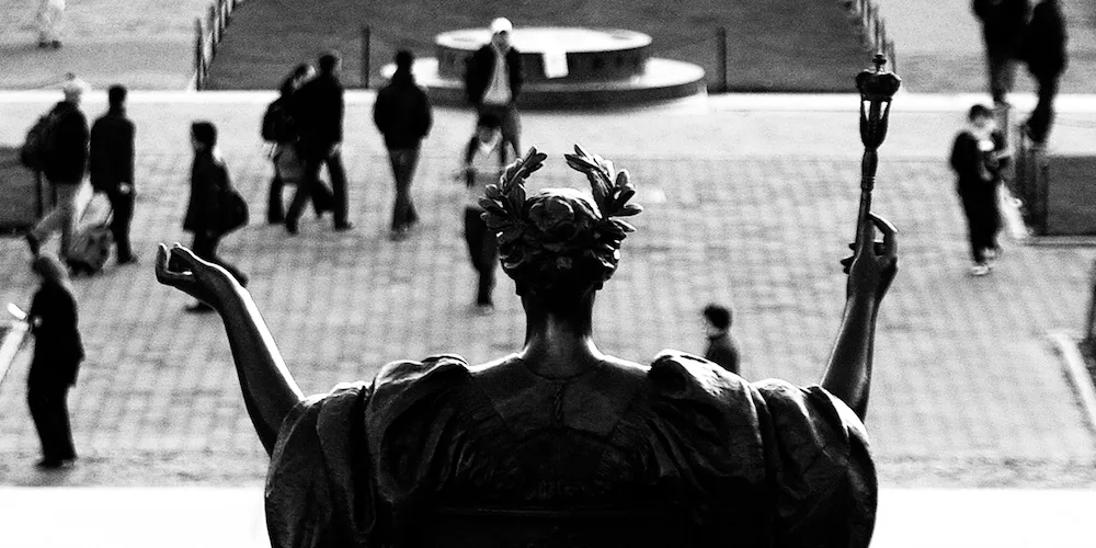 Alma Mater overlooking campus
Photo by Eileen Barroso

