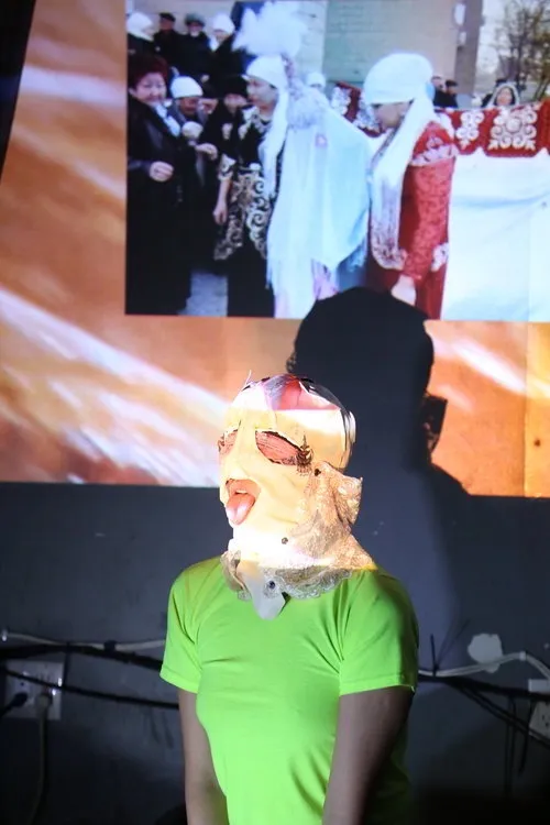 Still from Kyzdin Zholy Zheneshke, performance art piece by Aika Akhmetova '20, image courtesy of the artist