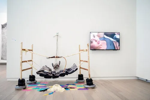 Still from Kyzdin Zholy Zheneshke, performance art piece by Aika Akhmetova '20, image courtesy of the artist