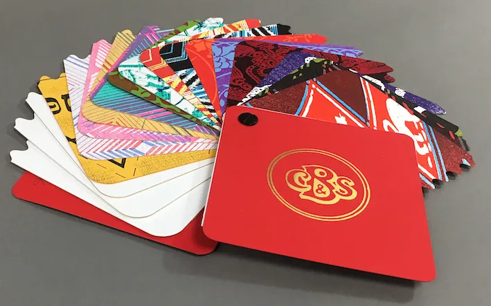 CB&S Swatchbook, 2018, 20-Page Artist Book, Woodcuts, Polymer Plate Prints, Foil Stamped cover, 4 x 4 inches