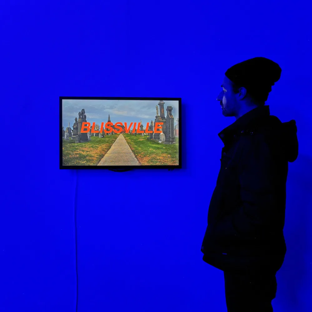Installation shot of "BLISSVILLE" by Kamari Carter '19 and Julian Day '20
Photography by Bryan Whitney

