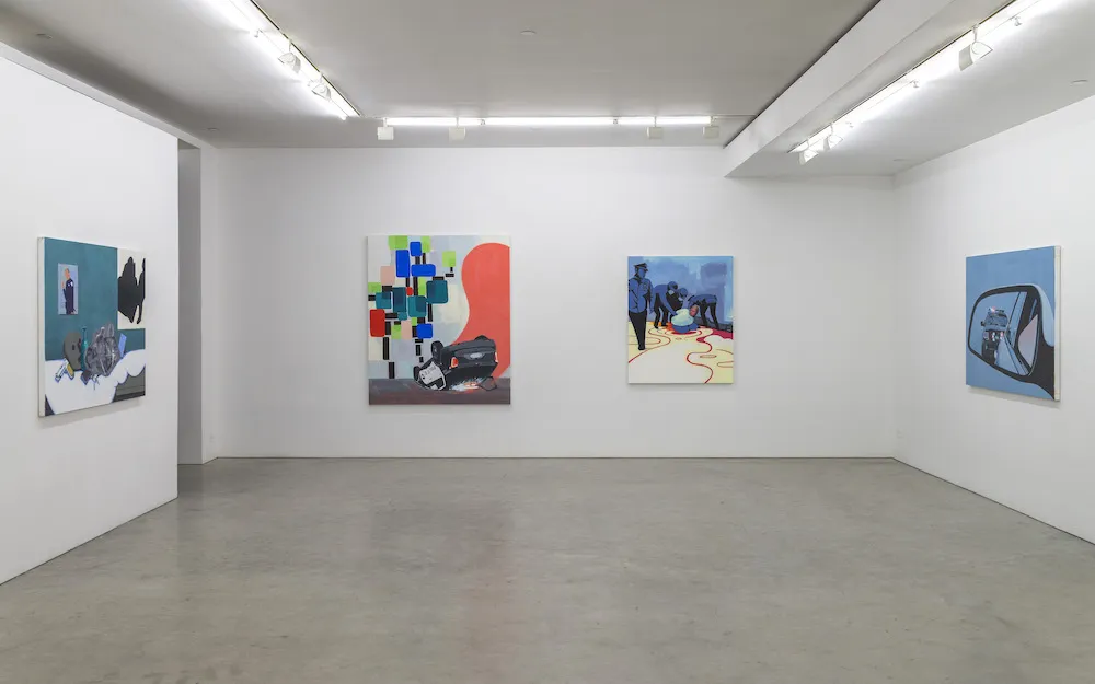 Installation shot of Arms of the Law by Mentor David Humphrey, Courtesy of the Artist and Fredericks & Freiser, NY
