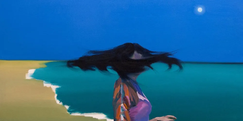 Beach, 2018, oil on canvas, 60x60in, by Yifan Jiang '20