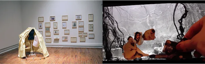 (left) Studies for a Shell; (right) Déjeuner sur Kurosawa, by Raphaela Melsohn