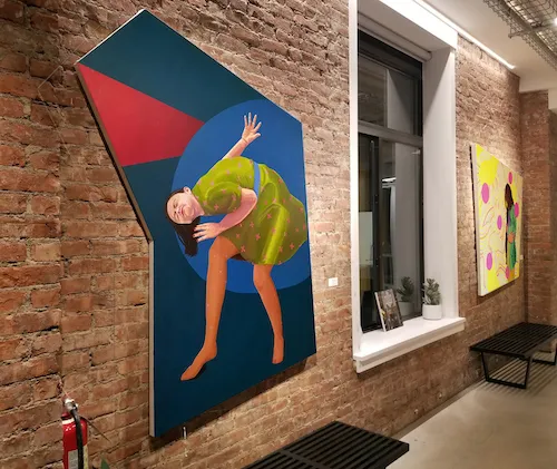 Painting in a gallery