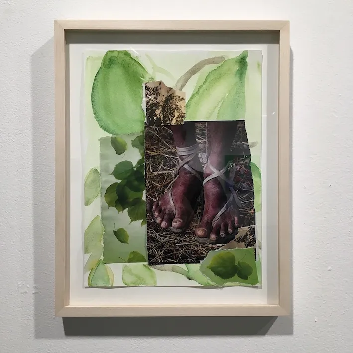 Nature Collage, 2020, watercolor/magazine paper, by Pamela Sneed
