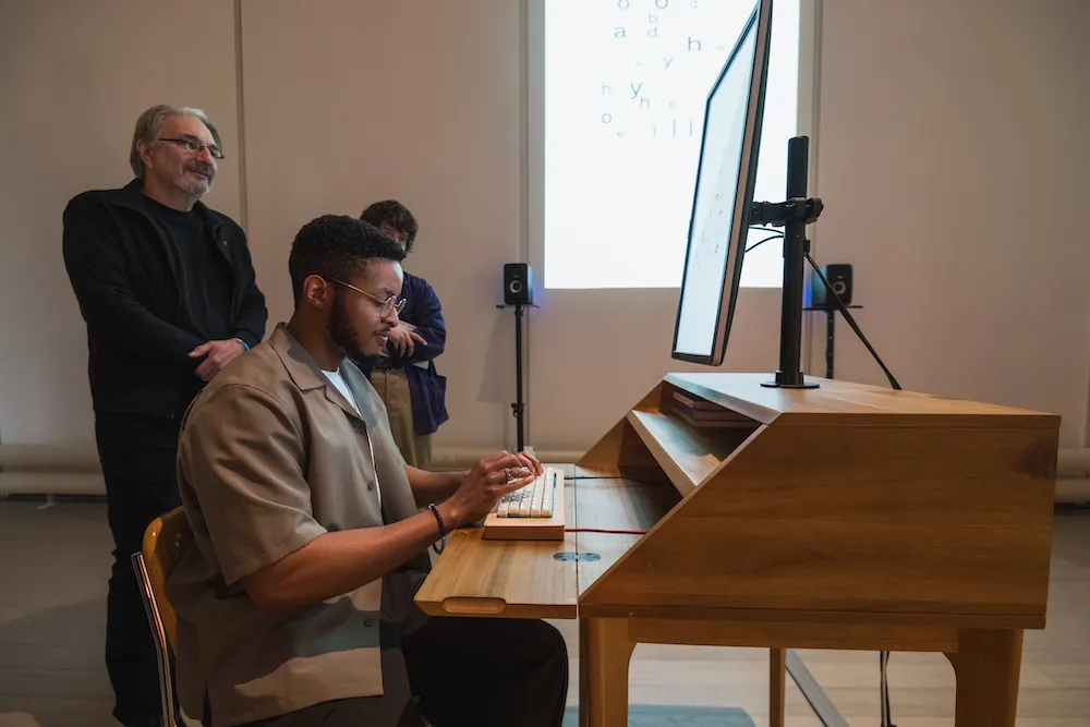 people interact with a sound art installation