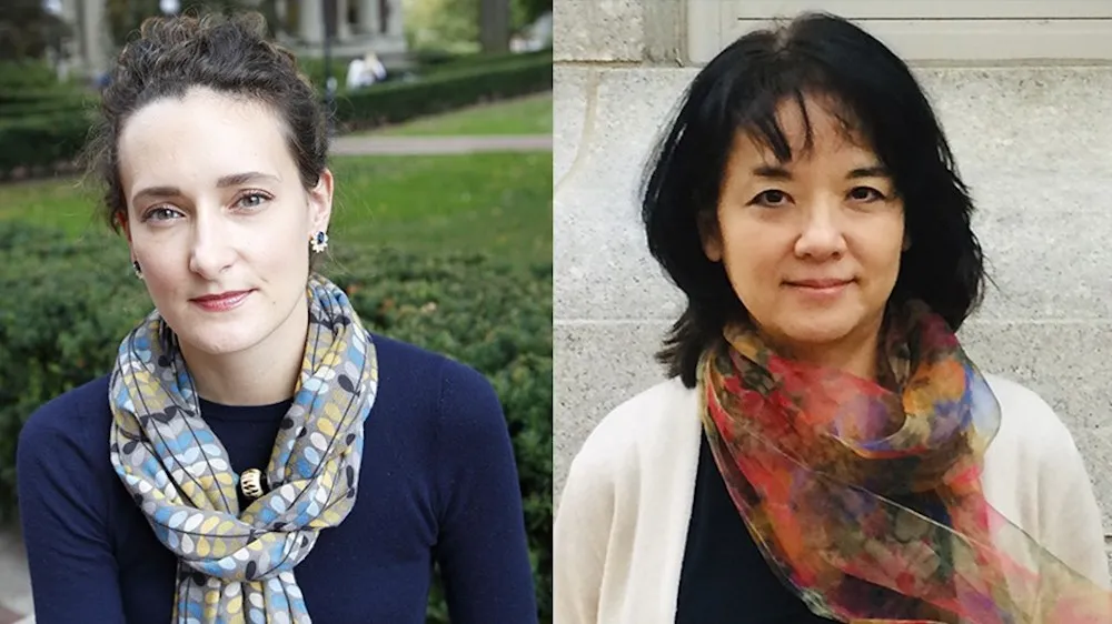 Music professors Zosha Di Castri, left, and Ellie Hisama, right, created the Unsung Stories: Women at Columbia's Computer Music Center project.