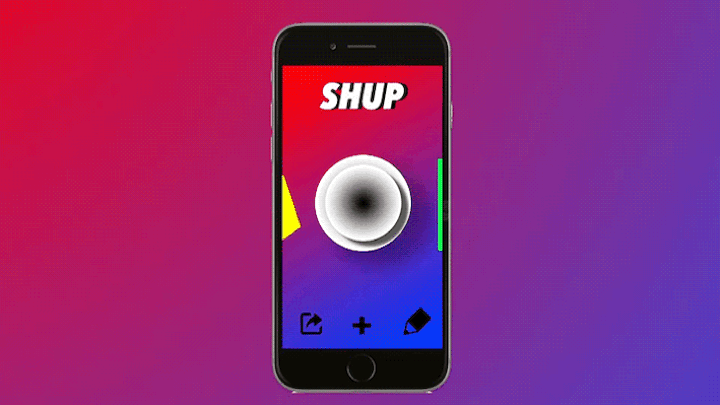 gif with iphone in the center and moving pink purple and blue colors
