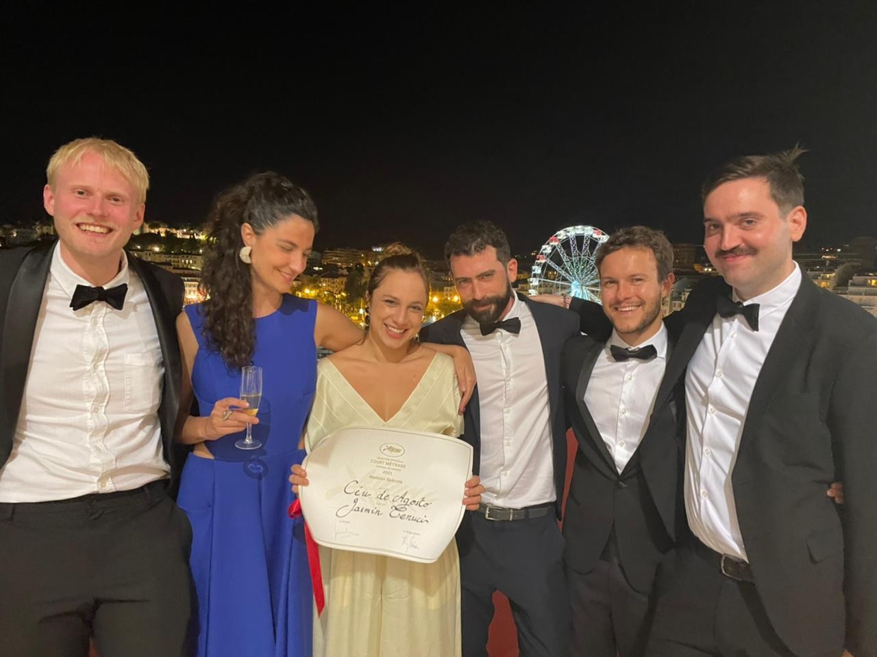Left to right: Kári Úlfsson '20, Fernanda Frotté '17 and Jasmin Freitas Tenucci '20; (far right): Brúsi Ólason '20 Filmmakers from August Sky