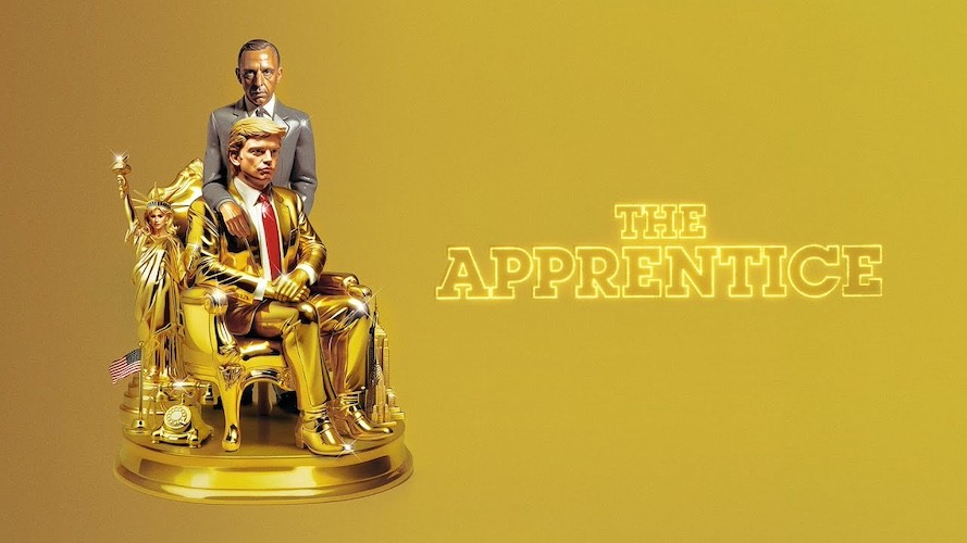 a man seated on a golden throne, another man standing behind him