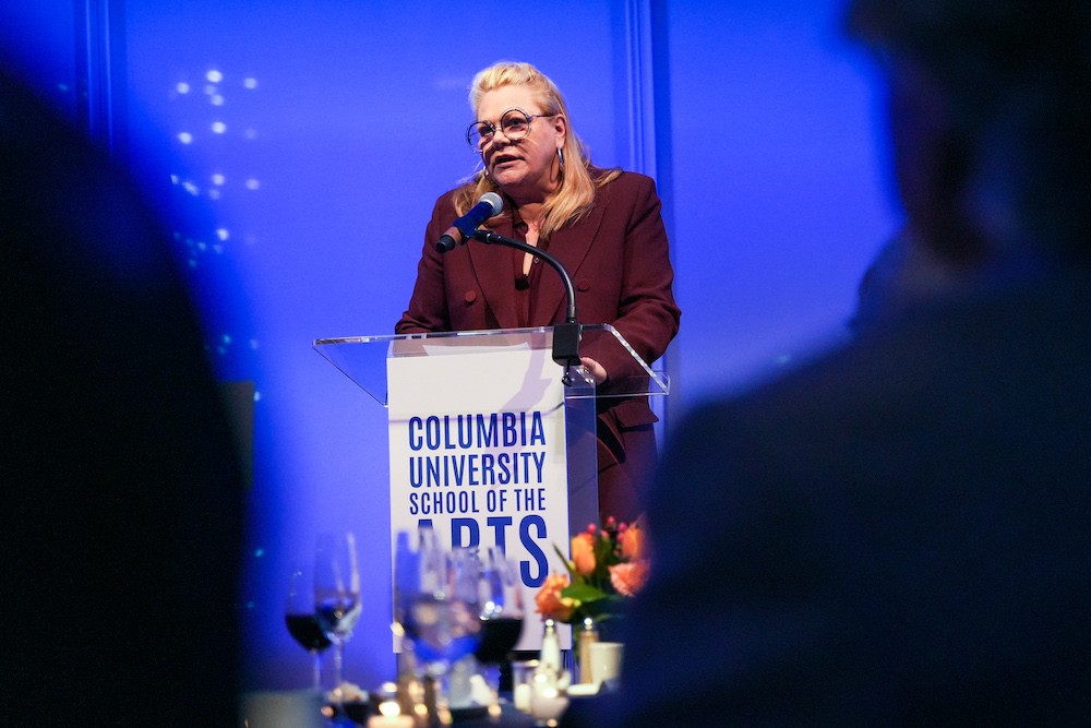 Woman at podium