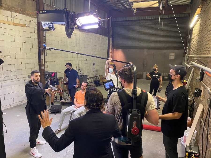 film crew during production