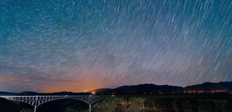 bridge with night sky above