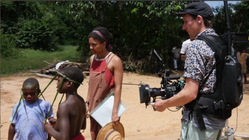Behind the scenes of 'Troublemaker,' a film by current student Olive Nwosu Film crew on location