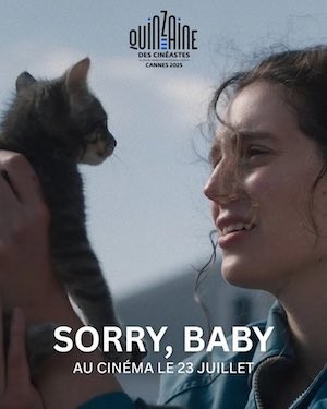 Woman holds cat. 