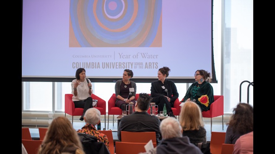 Four female panelists talking during the Year of Water event.