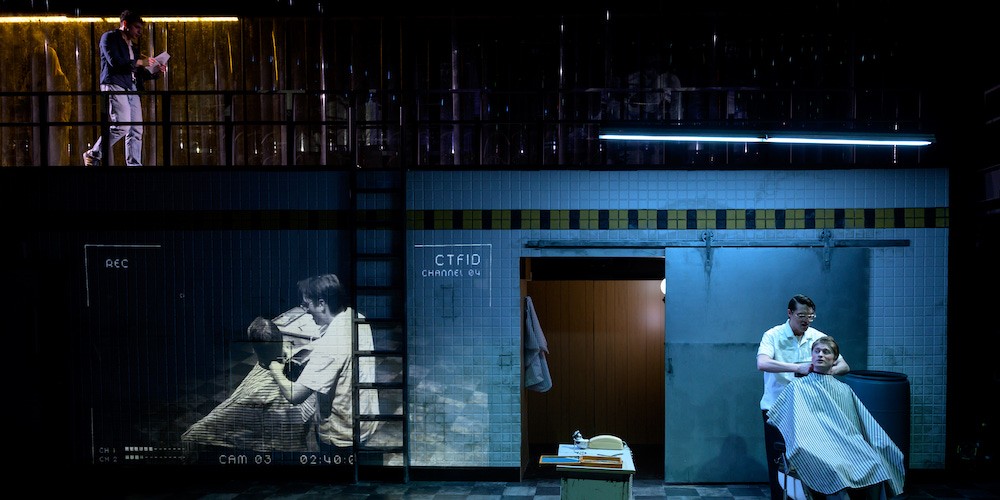 Stage with actors. 