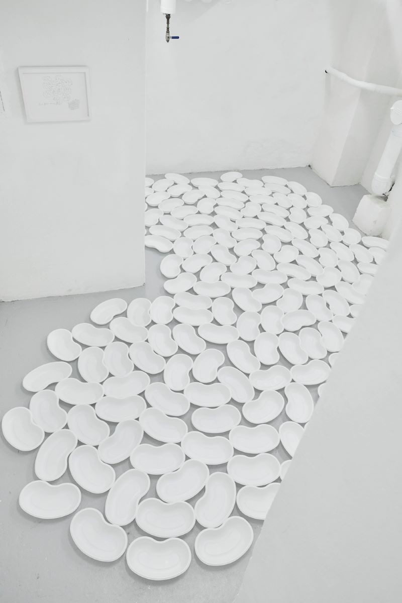 Bat-Ami Rivlin '18, Untitled (500 bedpans), 2021, installation shot