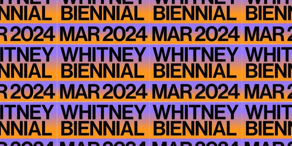 Collage of Whitney Biennial logo 2024