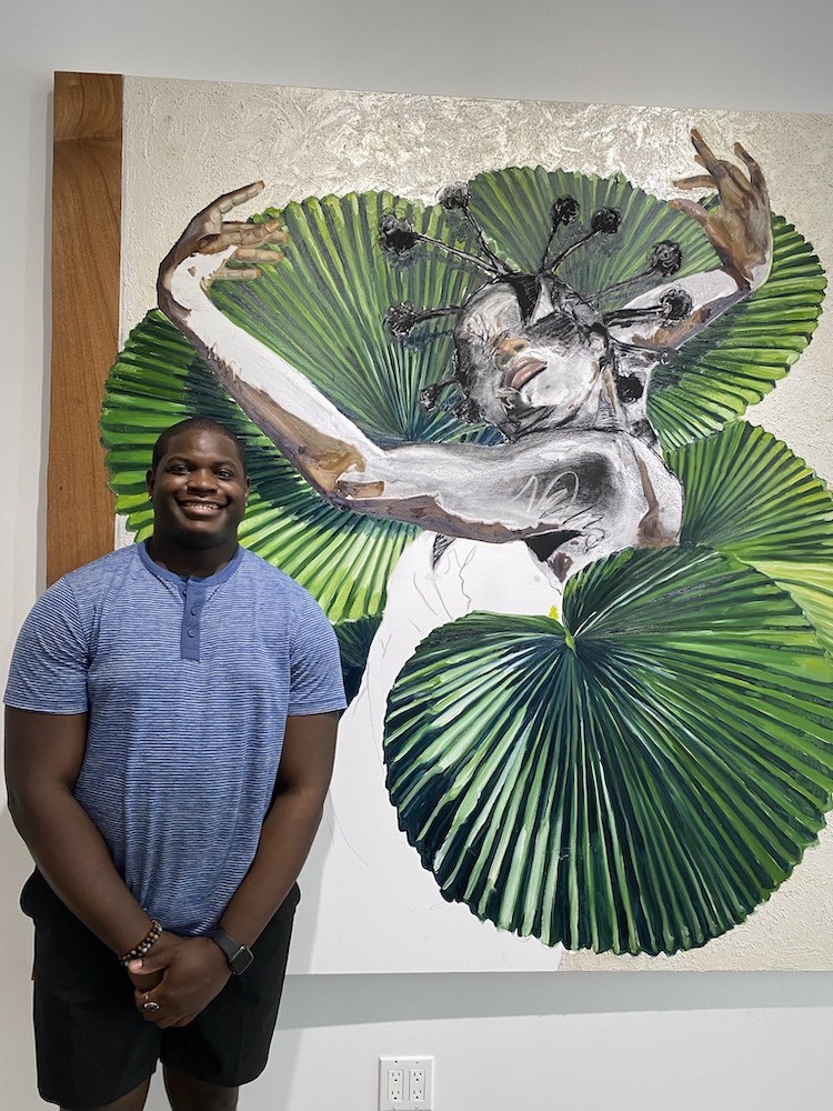Khari Turner at solo exhibition 'Breathing Water to Air'