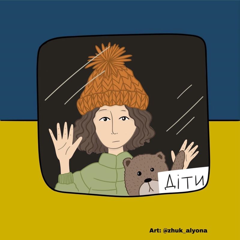 Alyona Zhuk, 'Girl in the Train Window,' 2022 Drawing of girl in window