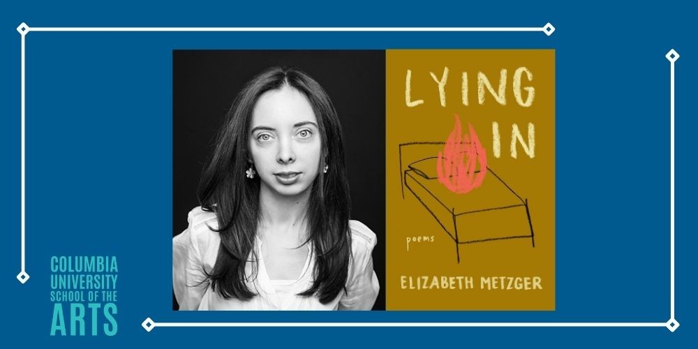 'Lying In' cover; Elizabeth Metzger headshot