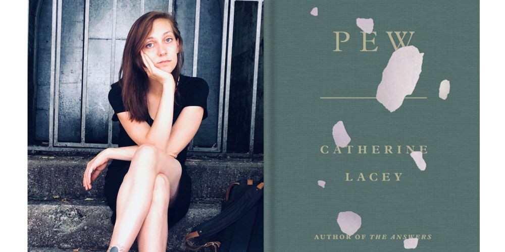 Left: Catherine Lacey, Right: 'Pew' book cover