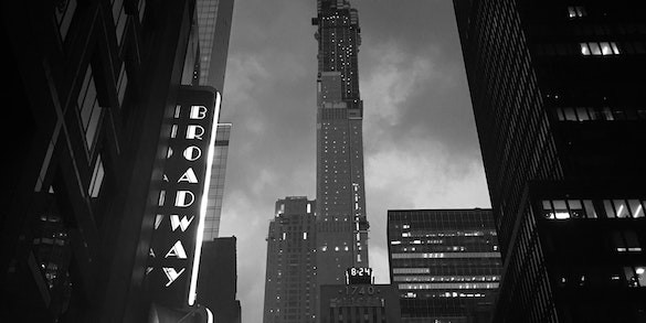 Black and white of Broadway